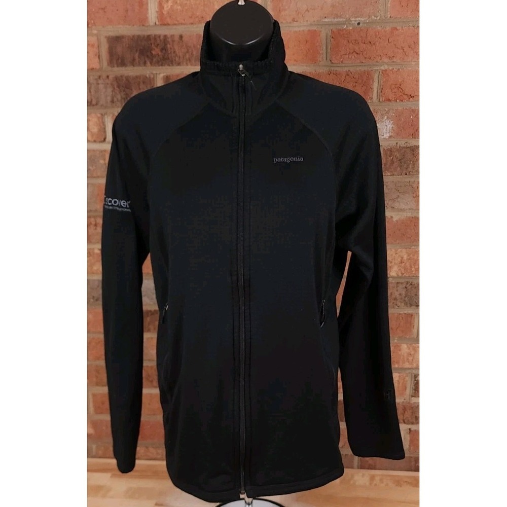 Patagonia R1 Regulator Jacket Womens Large Black Polartec Waffle Fleece Full Zip